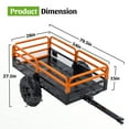 thumbnail image 2 of 1500 lbs Capacity ATV Dump Cart Trailer, Heavy Duty Tow-Behind Hauler with Dual Control Dumping for Garden Use, Orange, 2 of 13