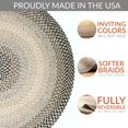 thumbnail image 5 of Super Area Rugs Braided Rugs Round 4ft Farmhouse Kitchen Rug - Ridgewood Gray Braided Rug for Dining Room Table - Reversible - Indoor/Outdoor - Made in USA - Graphite/Beige, 4' Round, 5 of 14