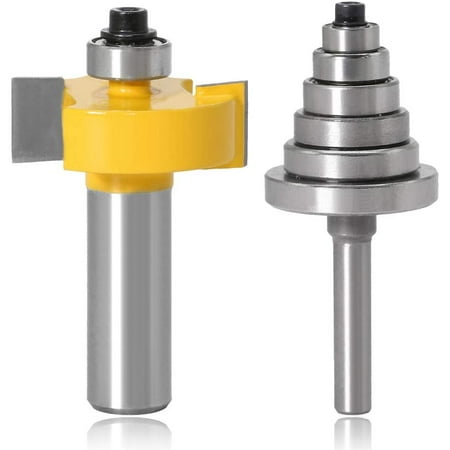 

Router Bit with 6 Bearings Set 1/2 Inch Shank Woodworking Milling Slotting Cutter for Multiple Depths 1/8 1/4 5/16 3/8 7/16 1/2 （1set)