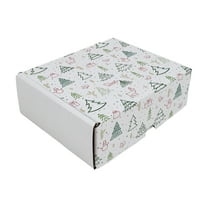 Ucanpack Cute Christmas Boxes 10 x 10 x 3" - Winter Forest Printed Holiday Shipping Box - Holiday Shipping Box Made In USA Christmas Small Business Supplies