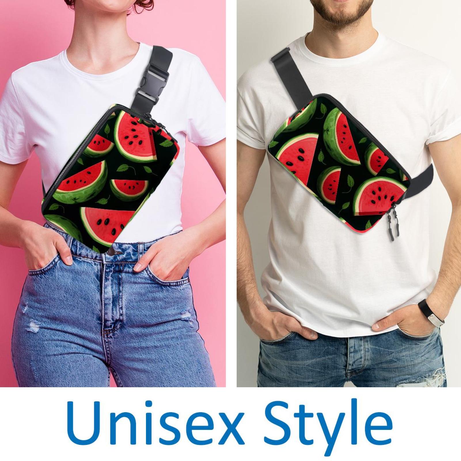 Watermelon Adjustable Lightweight Waist Bag Crossbody Fanny Pack with Extension Strap for Men and Women