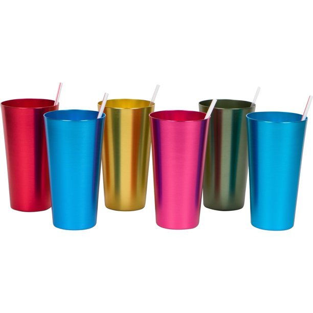 20 oz. Retro Aluminum Tumblers 6 cups By Trademark Innovations