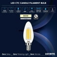 thumbnail image 7 of Luxrite LED E12 Candelabra Bulb 8W=75W, 1000 Lumens, 3500K Natural White, Dimmable, Enclosed Fixture & Wet Rated 12 Pack, 7 of 7