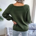 thumbnail image 6 of Women'S Casual Knitted Pullover Sweaters Long Sleeve Crew Neck Jumper Tops Green S, 6 of 10
