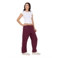 thumbnail image 3 of Forever 21 Women's Burgundy Low-Rise Fleece Jogger, XS, 3 of 6