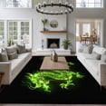 thumbnail image 3 of Large Area Rugs for Living Room Bedroom, Dragon Flames 5'x8' Rug Washable Carpet Runner Indoor Outdoor, Green Dragons Abstract Modern Art Non Slip Floor Mats Rug for Kitchen, Bathroom, 3 of 8