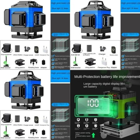 

ZHNGRN Versatile and Accurate Battery-Powered Laser Level with Self-Leveling Feature - Top Choice for Professionals and DIY Enthusiasts - 12/16 Line Tool for Precise Horizontal and Vertic