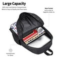 thumbnail image 3 of Xecao Disque Musical Crâne pour Sac à Dos pour École Voyage Randonnée avec Sangles Réglables Grande Capacité et Poches Latérales en Maille, 3 of 6