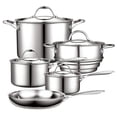 thumbnail image 1 of Cooks Standard Juego de utensilios de cocina de acero inoxidable revestido de varias capas, 9 piezas, plateado, 1 of 5