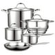 thumbnail image 1 of Cooks Standard Juego de utensilios de cocina de acero inoxidable revestido de varias capas, 9 piezas, plateado, 1 of 5
