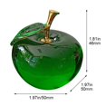 thumbnail image 3 of Jiibva Green Glass Apple Decorative Figurine, Home Tabletop Collectible Crystal Sculpture, 1 Pc, 3 of 7