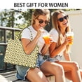 thumbnail image 5 of Large Capacity Tote Bag,White Sunflower Pattern Handbag Fashion Luxury Tote Bag,15.7"x13"x 5.1" Inches,Laptop Compatible, 5 of 6