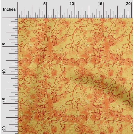 oneOone Viscose Jersey Yellow Fabric Batik Sewing Material Print Fabric By The Yard 60 Inch Wide