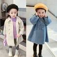 thumbnail image 4 of AJZIOJIRO Kids Toddler Autumn Winter Outerwear for Girls Lapel Double Breasted Wool Blend Pea Coat Outwear 1-9Y Baby Warm Winter Long Trench Coats Overcoat Jacket, 4 of 8