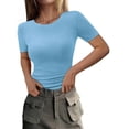 thumbnail image 1 of Remera PRETTYGARDEN 2025 Verano Celeste Ajustada M, 1 of 6