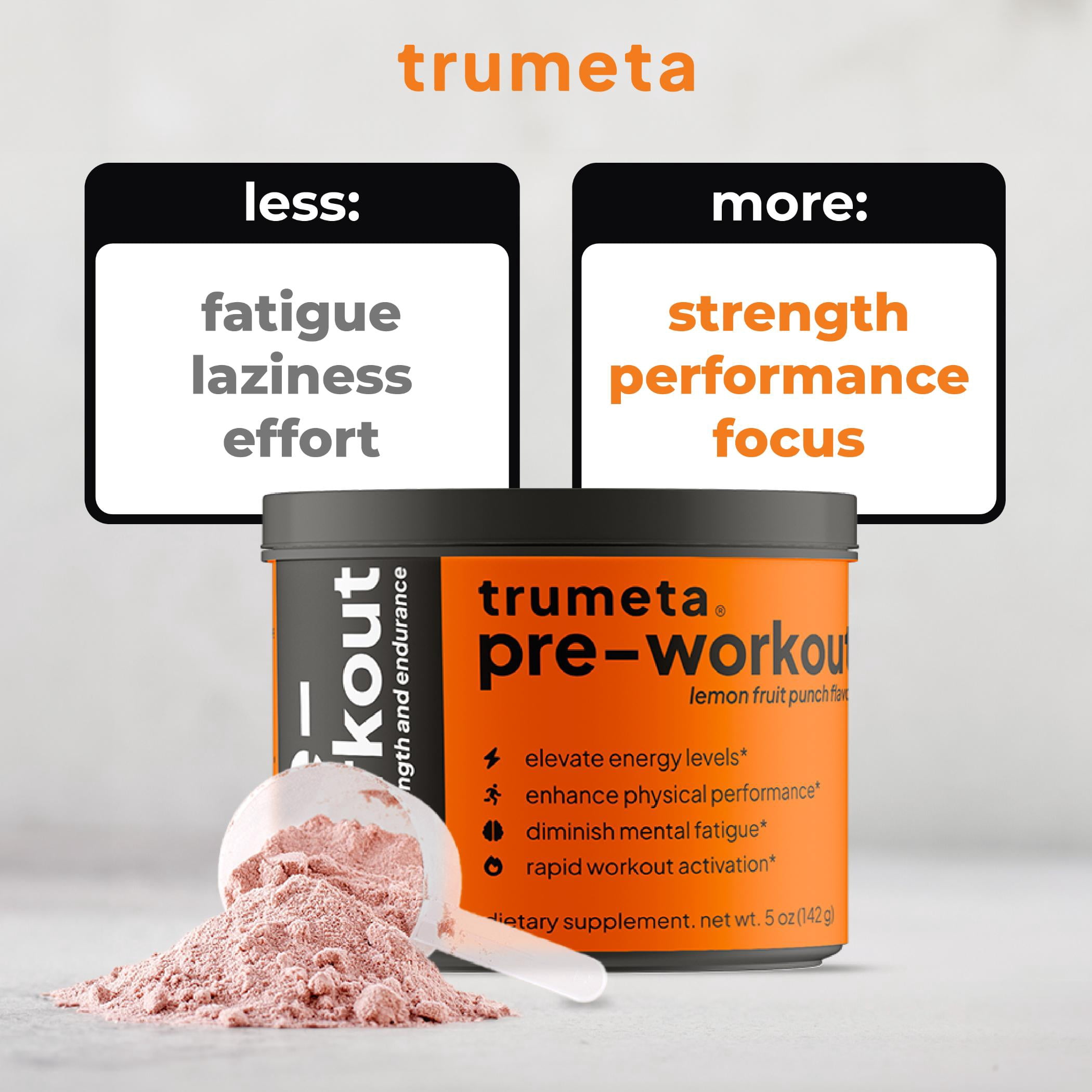 Trumeta Pre-workout With Lemon Fruit Punch Flavor - Ultimate Pre Workout Without Creatine for Peak Performance
