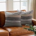 thumbnail image 3 of Retro Dark Grey Stripe Throw Pillow Cover Peeling Paint Effect Theme Cotton Linen Cushion Cover Throw Pillow Case with Invisible Zipper for Couch Sofa Bed Chair Car 18x18 Inch, 3 of 14