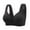 Black, variant on Women's Front Buckle Lace Edge Seamless Wireless Yoga Bra - Nylon/Spandex