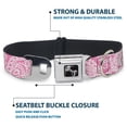 thumbnail image 4 of Buckle-Down Pet Collar, Dog Collar Metal Seatbelt Buckle, Bandana Skulls Pink White, 15 to 24 Inches 1.0 Inch Wide, 4 of 8