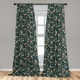 thumbnail image 4 of Ambesonne Rainbow Curtains, Fashion Hand-Drawn Flora, Pair of 28"x63", Cadet Blue Dark Orange, 4 of 4
