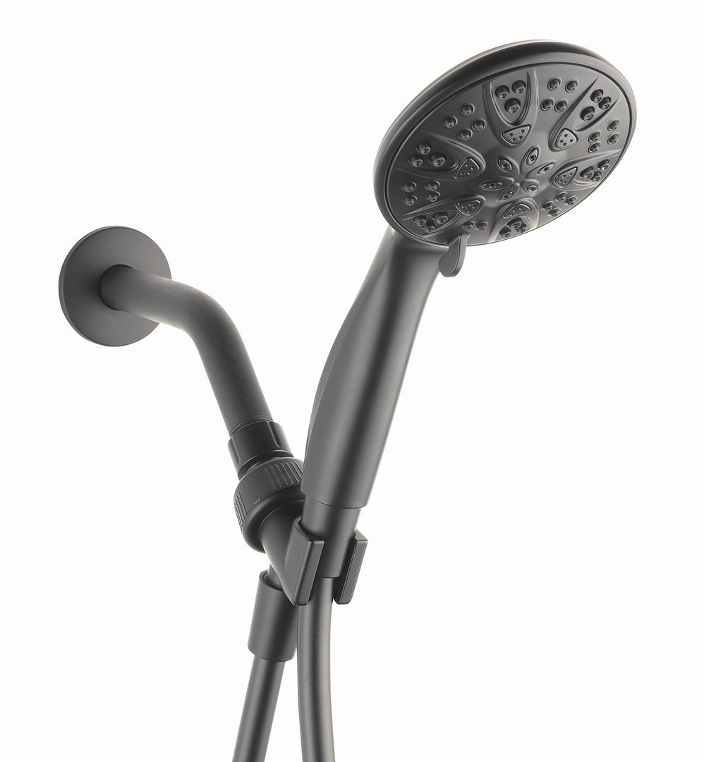 MAINSTAYS 5-SETTING HANDHELD SHOWER HEAD, MATTE BLACK