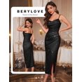 thumbnail image 2 of Vestido BeryLove con lentejuelas para el baile de graduación, boda, invitada, cóctel, negro, L, 2 of 6