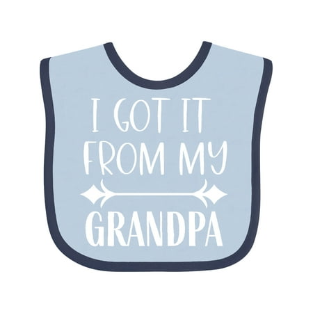 

Inktastic I Get It From My Grandpa Gift Baby Boy or Baby Girl Bib
