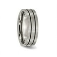 thumbnail image 3 of Mens Chisel Titanium 7mm Enamel and Grooved Brushed Wedding Band Ring, 3 of 5
