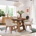 thumbnail image 6 of Fsbecl 43.3in-59in Extendable Round Dining Table for 4-8, Space Saving Kitchen Table with Storage Shelf Base, Walnut, 6 of 9
