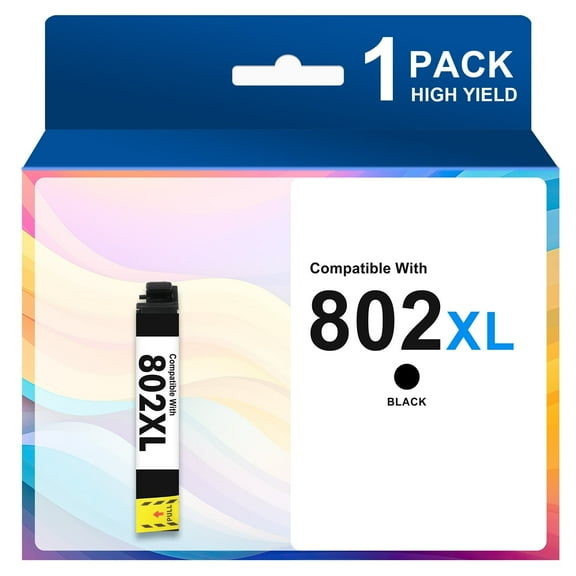 802 802xl Ink Cartridge (1-Pack T802XL, Black) Compatible for Epson ink 802 XL 802XL Workforce Pro WF-4730 WF-4720 WF-4734 Printer