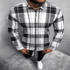 thumbnail image 1 of Camisa de manga larga con solapa a rayas a cuadros para hombre , traje rojo con botones, informal, suave y cómoda, otoño e invierno, nuevo estilo, oferta especial, 1 of 6