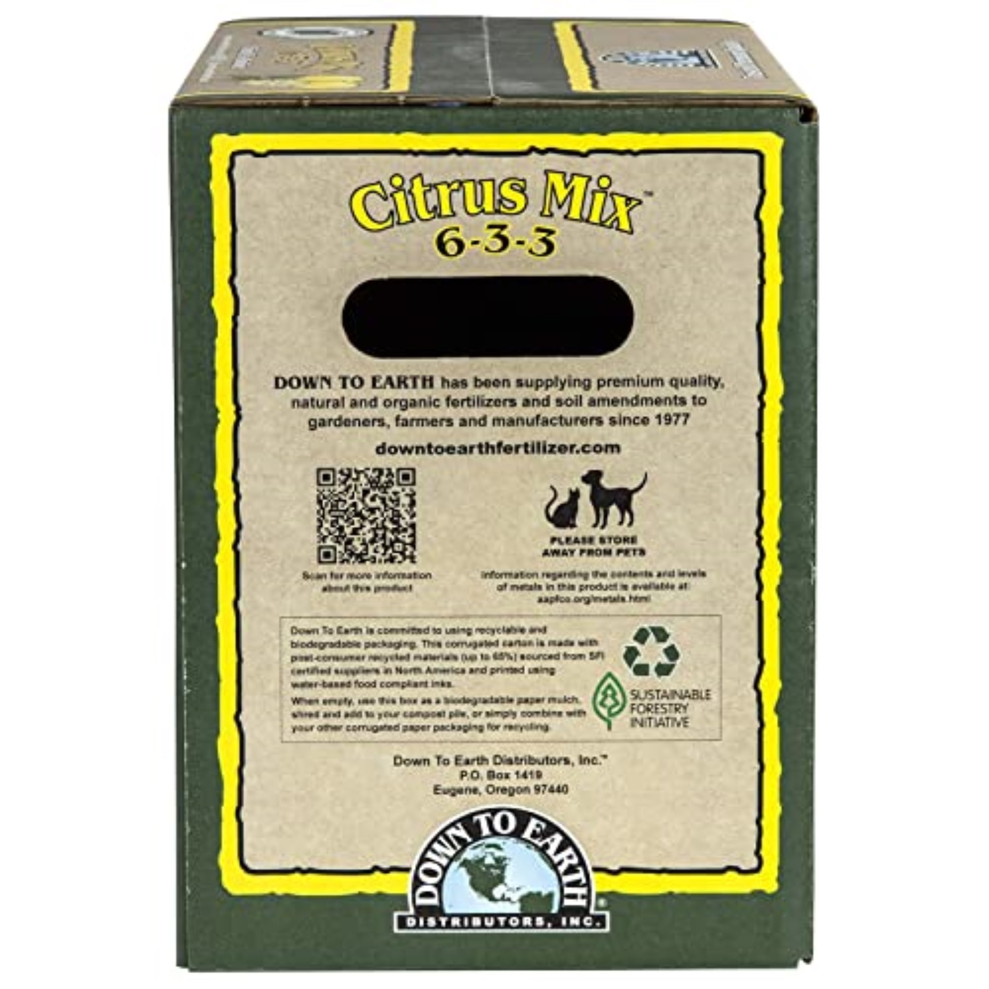 Down to Earth Organic Citrus Fertilizer Mix 6-3-3, 15 lbs.