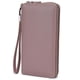 thumbnail image 1 of Cartera Bveyzi de piel con bloqueo RFID para mujer, color rosa oscuro, 1 of 7
