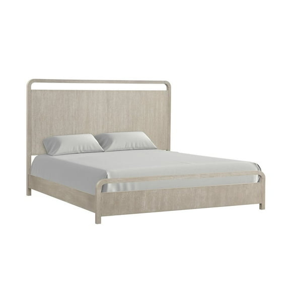 Roundhill Furniture Tavari Wood Panel Bed, Light Gray Finish, Queen