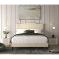 thumbnail image 1 of HMD Manuel Full Upholstered Platform Bed with Nailhead Trim, Beige, 1 of 4