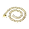thumbnail image 2 of Alloy 14mm Coarse Encryption Full Diamond Diamond Cuban Chain Necklace Hip Hop Jewelry, 2 of 6
