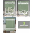 thumbnail image 4 of Dark Sage Green Stripes Tie Up Curtains for Kitchen Bathroom Bedroom Windows 63 Inch Length, Farmhouse Modern Vertical Lines Balloon Drape Curtains Shade Rod Pocket Drapery Curtain Panel, 46"x63", 4 of 7