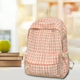thumbnail image 6 of Plaid Backpack, Lightweight Travel Bag, Japanese Literary Style Summer Campus Backpack, Durable Nylon Material, Multiple Compartments, Reinforced Stitching, Comfortable Shoulder Straps, 6 of 8