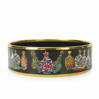 Pre-Owned Hermes Charnier Bracelet Metal Gold/Ivory Gold  display picture 2