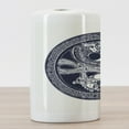 thumbnail image 3 of Celtic Dragon Ceramic Toothbrush Holder, Mystic Yin Yang Creatures in Round Frame, Decorative Versatile Countertop for Bathroom, 4.5" X 2.7", Violet Blue Off White, 3 of 4