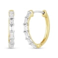 thumbnail image 4 of London Fine Jewelry Baguette Huggie Earrings for Women, 14K Gold Earrings Studded with 0.25 CTW Baguette Cut Diamonds, 12 Bezel Setting Diamond of H-I Color and SI1-SI2 Clarity, 4 of 4
