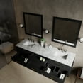 thumbnail image 4 of Castor 80 in W Black Double Bath Vanity, Carrara Marble Top, Faucet Set, and 36 in Mirrors, 4 of 11