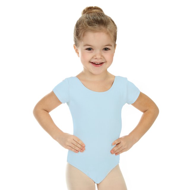 Elowel Justaucorps à Manches Courtes pour Filles Team Basics Bleu Clair Taille-8-10
