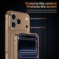 thumbnail image 2 of For iPhone 16 Pro Max Phone Case,2-in-1 Metal Back + Bumper,Ultra Slim Shockproof Anti-fall Drop Protection,Anti-Scratch Lightweight Non-slip Durable Rugged Thin Fit Phone Case Cover,Desert Gold, 2 of 7