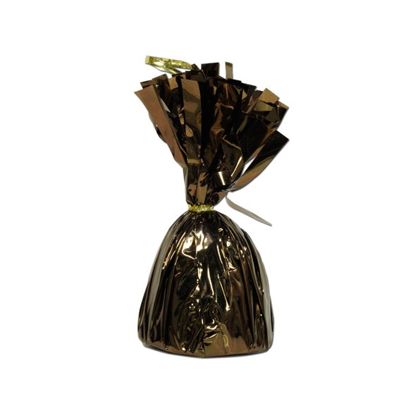 Party Decoration Metallic Wrapped Balloon Weight 6 Oz - Chocolate Brown- Pack Of 12