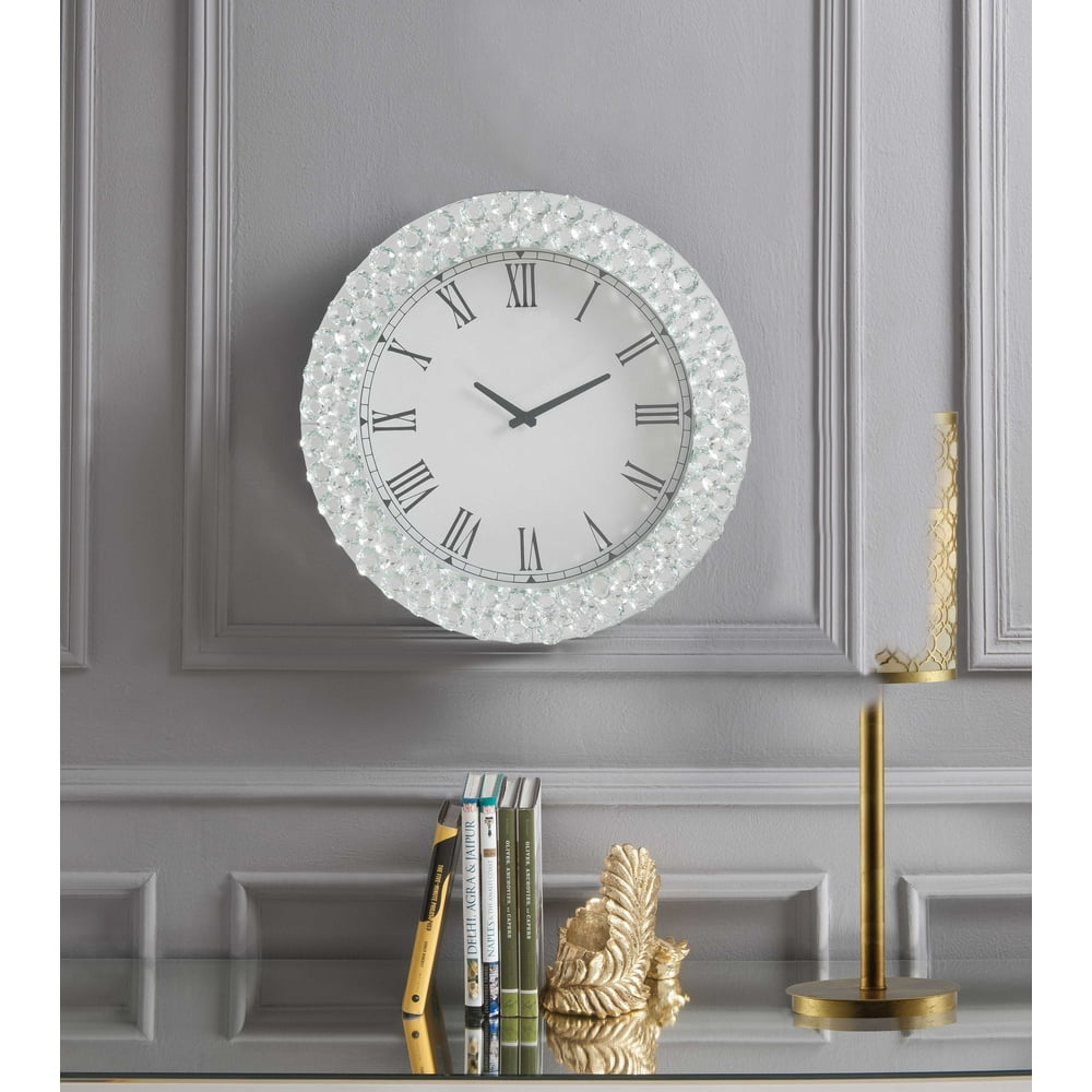 20 X 2 X 20 Mirrored And Faux Crystals Analog Wall Clock Walmart 20-x-2-x-20-mirrored-and-faux-crystals-analog-wall-clock-walmart