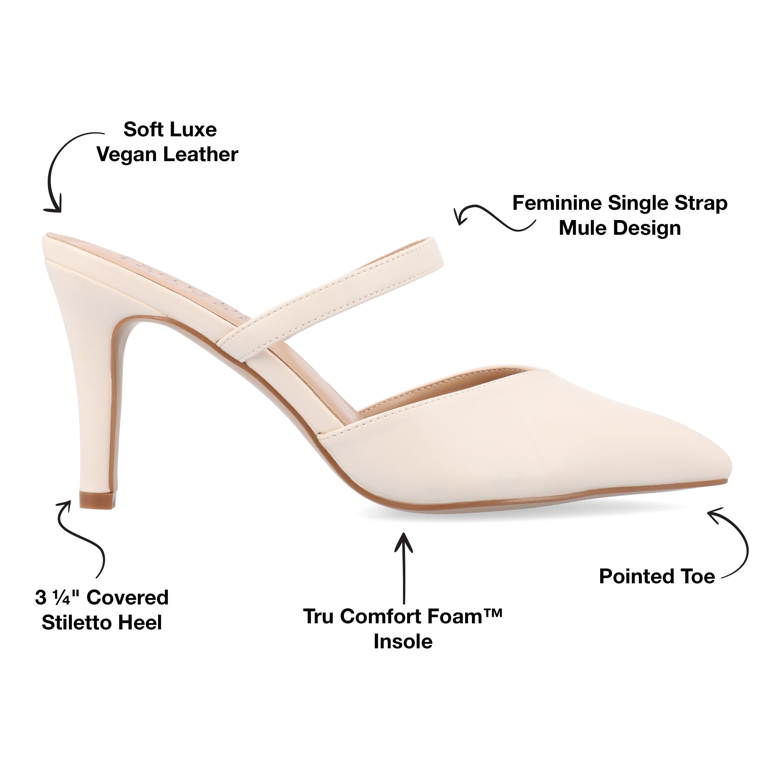 Journee Women's Yvon SuperNatural Shades Pointed Toe Mule Pumps