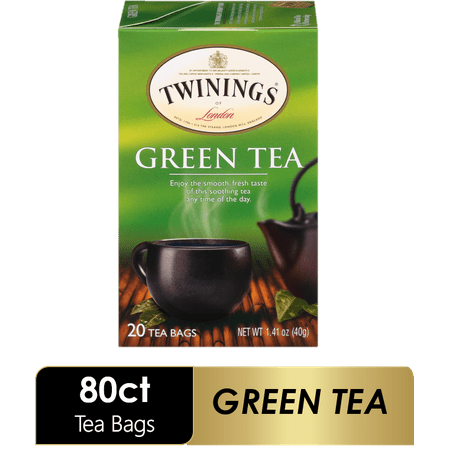 (4 Boxes) Twinings of London Green Tea Bags, 20 Ct, 1.41 oz. Box (4 pack)