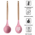 thumbnail image 3 of Utensilios de cocina del silicón de la cocina, sistema del utensilio de cocina de 2 piezas, utensilios de cocina de madera fáciles de limpiar, 3 of 5
