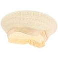 thumbnail image 4 of Primavera Verano Sombrero de boina Sombrero hueco vintage Gorra tejida de vacaciones Sombrero de arte informal de viaje (beige), 4 of 6